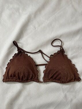 Abercrombie & Fitch Brown Glitter Bikini Top